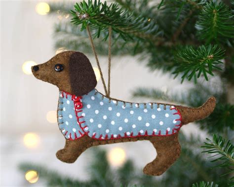 Dachshund Christmas Ornament Mitzi Felt Dog Ornament Felt Christmas