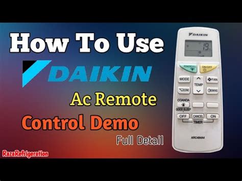 Daikin Ac Remote Control Functions Youtube