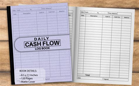 Daily Cash Flow Log Book Financial Record Journal Cash Flow Ledger