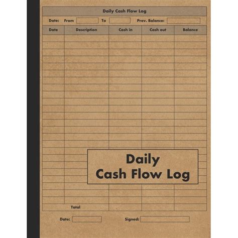 Daily Cash Flow Log Book Large Cash Flow Ledger Book 120 Pages