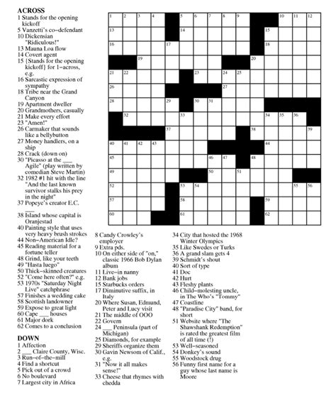 Daily Commuter Crossword Puzzle Printable Printable Jd