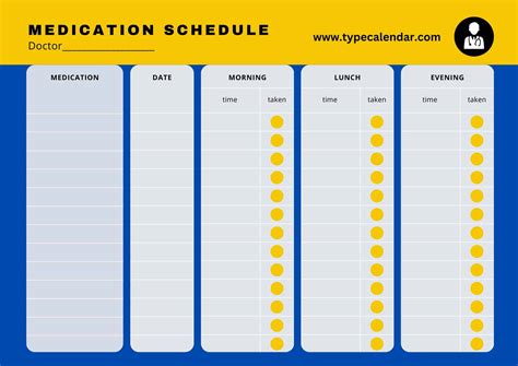 Daily Medication Chart Template