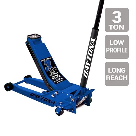 Daytona 3 Ton Long Reach Low Profile Professional Rapid Pump Floor Jack Blue Other