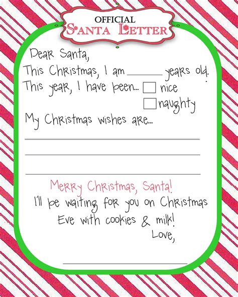 Dear Santa I Have A Printable Letter For You