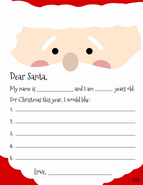 Dear Santa Letter Template Free