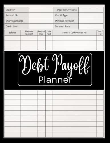 Debt Payoff Planner Log Book For Tracking Credit Cards And Debts