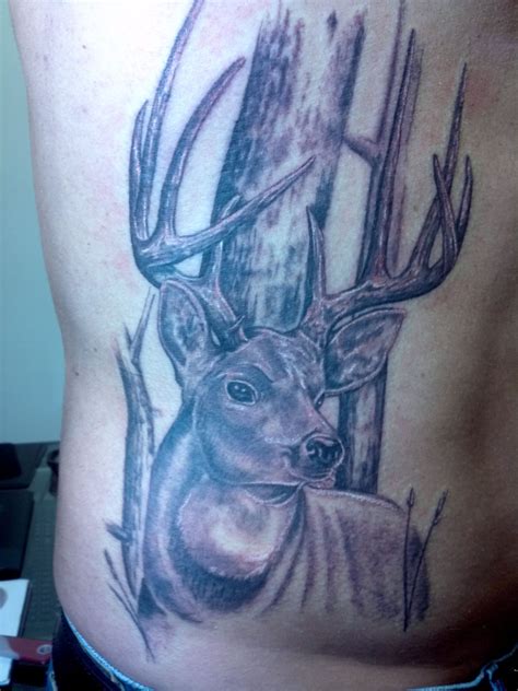 Deer Buck Tattoo Wildlife Black And Grey Hunting Tattoos Buck