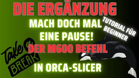 Der Pausenbefehl In Orca Slicer Die Fehlende Info Druckpausen Einf Gen