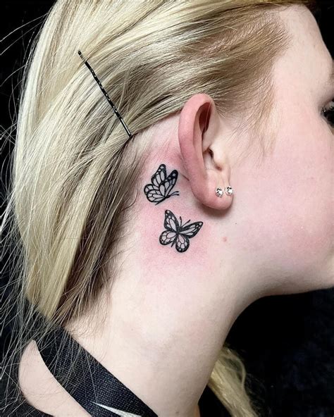 Details 84 Behind The Ear Tattoos Butterfly Latest In Cdgdbentre