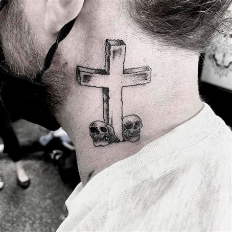 Details More Than 72 Cross On Neck Tattoo Best In Coedo Com Vn