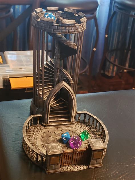 Dice Tower 3D Printed With Steel Rods Added Art R Dnd