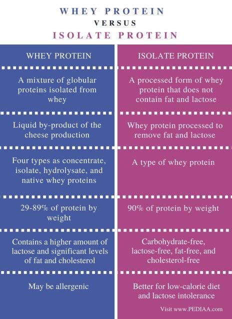 Difference Between Whey Protein And Isolate Protein Pediaa Com