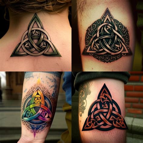 Different Colors Though Knot Tattoo Trinity Knot Tattoo Celtic Knot