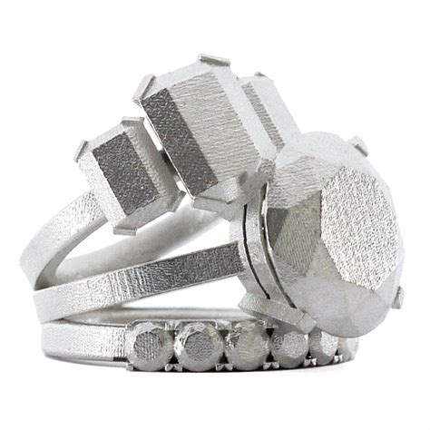 Digital Ring Silver Jewelry Art 3D Printed Jewelry 3D Printed Ring