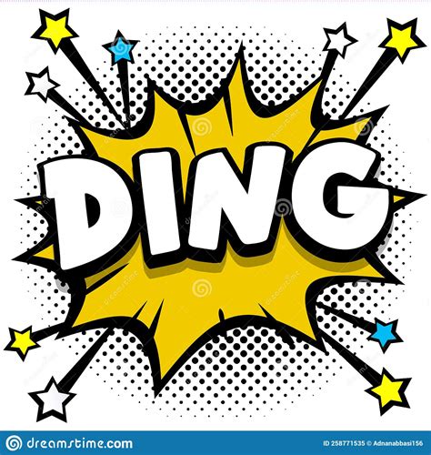 Ding Dong Pop Art Comic Speech Bubbles Book Sound Effects 12854354