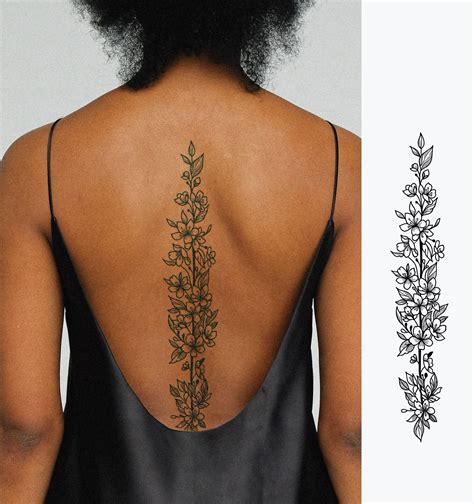 Discover 51 Floral Spine Tattoo Best In Cdgdbentre