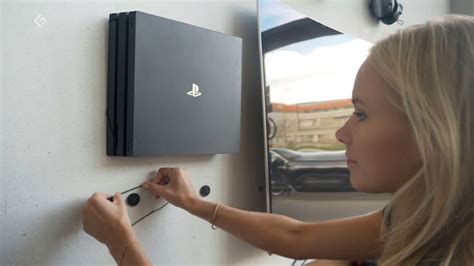 Display Or Hide Playstation 4 Pro Ps4 Pro On The Wall In The Wall Mounts By Floating Grip