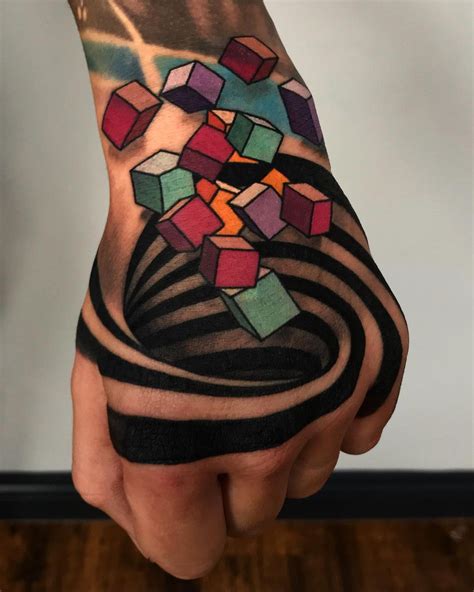 Divine Geometrical Optical Illusion Tattoos That Ll Blow Your Mind