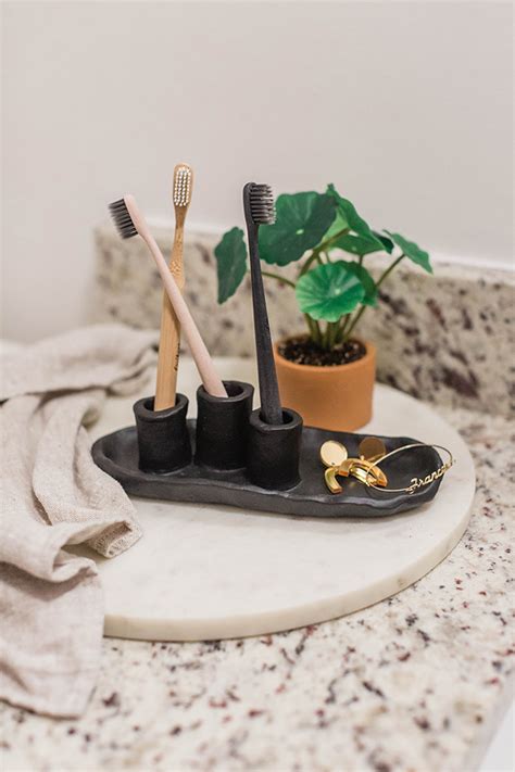 Diy Air Dry Clay Toothbrush Holder Dream Green Diy