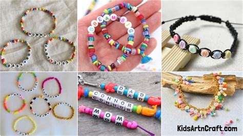 Diy Alphabet Letter Pony Bead Bracelets Crafts Kids Art Craft