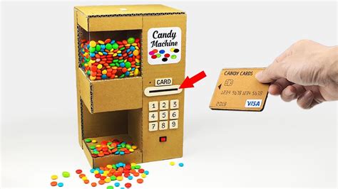 Diy Candy Dispenser Vending Machine Using Card From Cardboard Candy