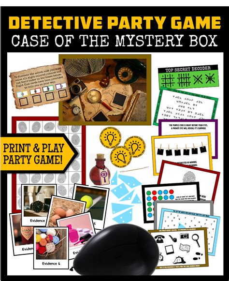 Diy Detective Mystery Party Game Ages 10 16 Print Play