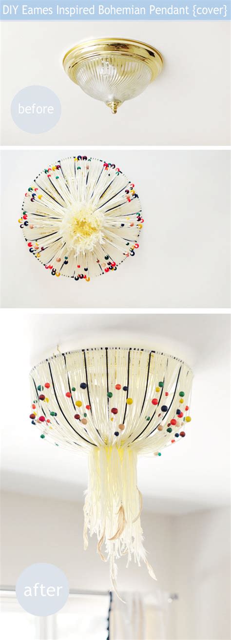 Diy Eames Inspired Bohemian Pendant Lamp Cover W Out Rewiring Love Maegan Diy Lamp