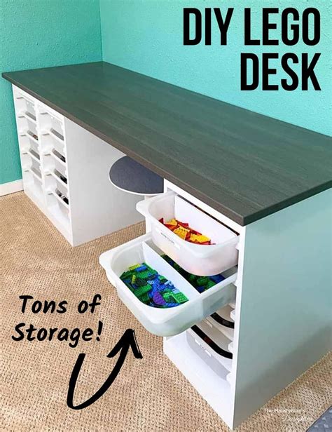 Diy Lego Desk With Ikea Trofast Bin Storage Lego Table With Storage Ikea Trofast Lego Table Diy