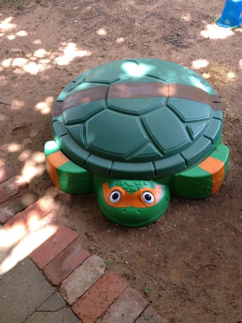 Diy Ninja Turtle Sandbox Updated A Turtle Sandbox With Mask And Belt