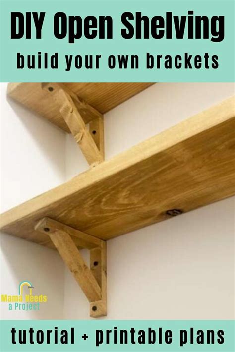 Diy Wood Shelf Brackets For Open Shelving Mama Needs A Project Diy