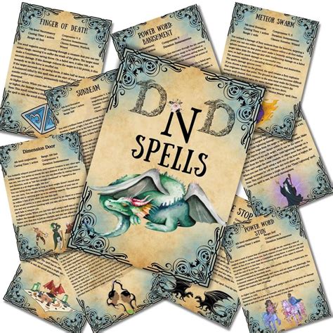 Dnd 5E Spell Scroll Dnd Spellbook Rpg Printable Class Spells