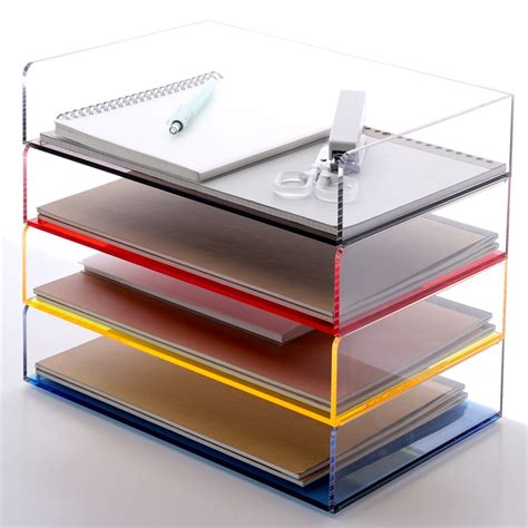 Document Tray File Folder Paper Tray Organizer Clear Acrylic Desk Organizers Rak Fail Pejabat