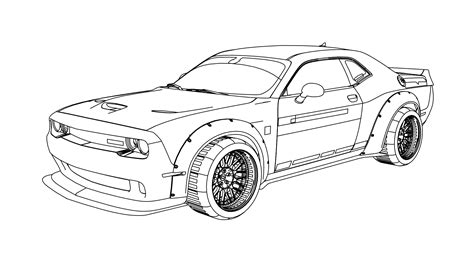 Dodge Challenger Hellcat Coloring Pages Coloring Pages