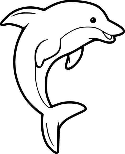 Dolphin Outline Coloring Pages Dolphin Free Printable Coloring4free