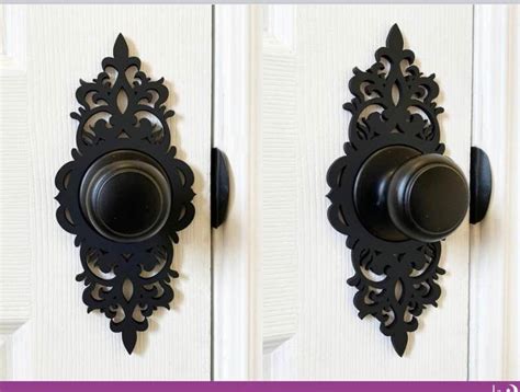 Door Knob Handle Decorative Plates 2 Pack Black Home Decor Etsy