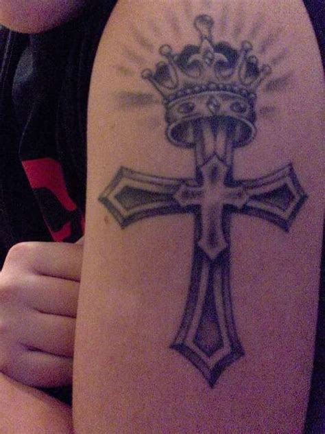 Double Cross With Crown Tattoo Tattooimages Biz