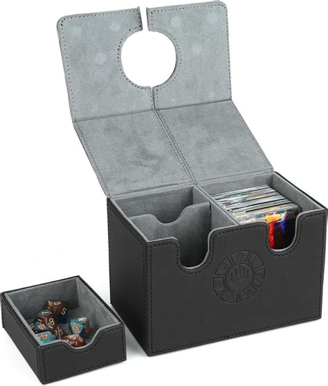 Double Deck Box With Dice Tray Mtg Deck Box With 50 Card Sleeve 160 Storage Card Deck Box For Tcg Mtg Premium Double Deck Box For Trading Card Games Yugioh And More