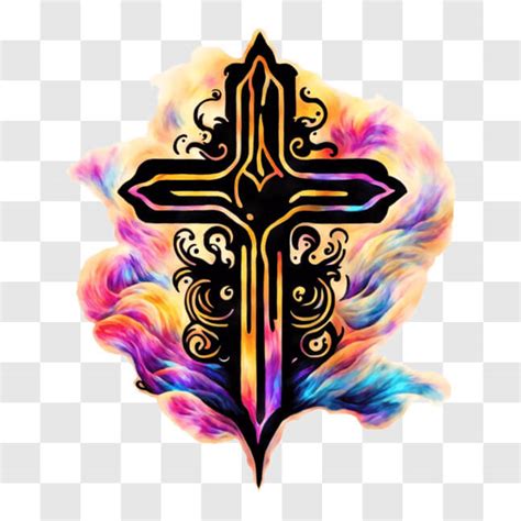 Download Colorful Upside Down Cross Symbol Png Online Creative Fabrica