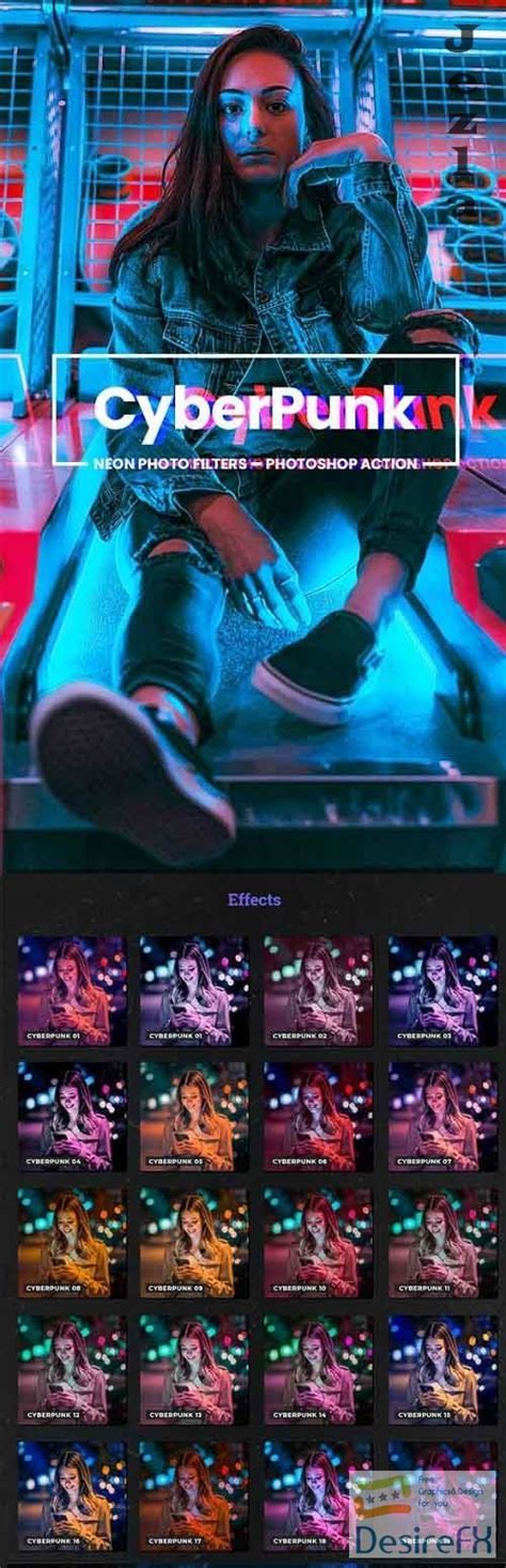 Download Cyberpunk Neon Photo Filters Photoshop Action 26775858