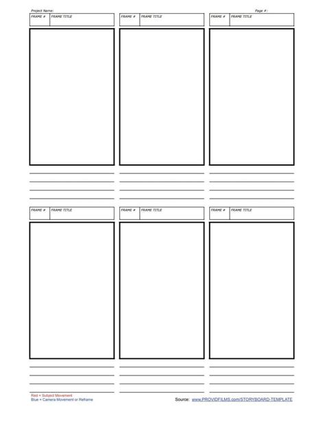 Download Free Storyboard Template For Standard Video Vertical