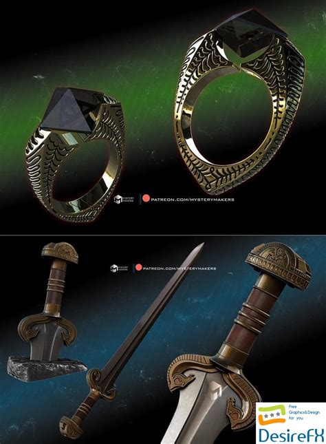 Download Marvolo Gaunt Ring And Sword Of Eowyn 3D Print Desirefx Com