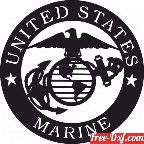 Download United States Marine Logo 1Lmfx High Quality Free Dxf Fi