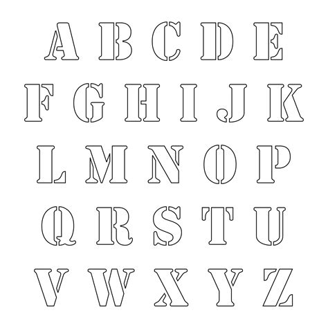 Downloadable Free Printable Alphabet Stencils Templates 9 Best Images