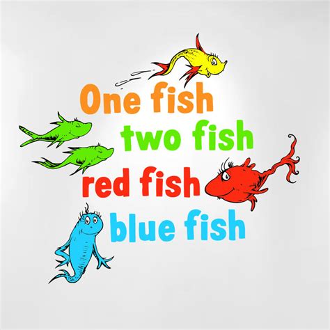 Dr Seuss One Fish Two Fish Red Fish Blue Fish Printables