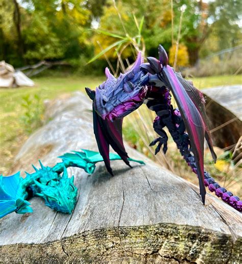 Dragon Articulated Winged Dragon Mythical Creature 3D Printed Etsy