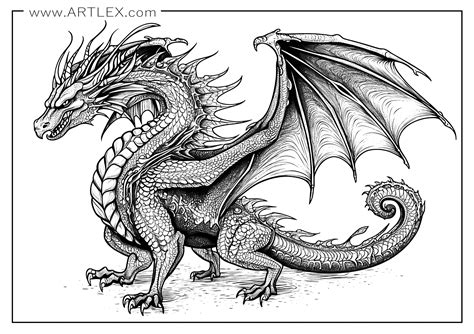 Free Dragon Coloring Pictures Printable for Kids Fun