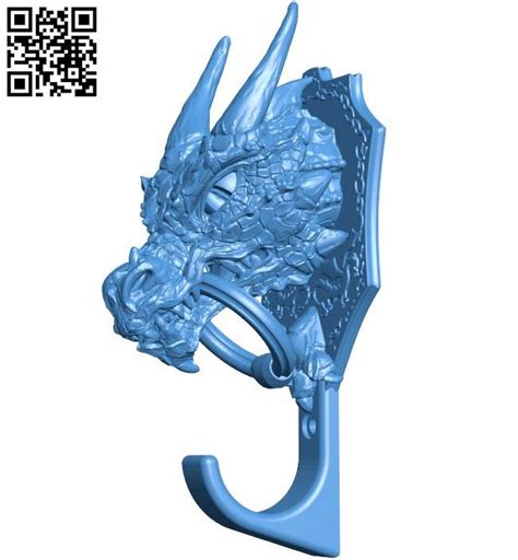 Dragon Head Wall Hook B004305 File Stl Free Download 3D Model For Cnc And 3D Printer Download