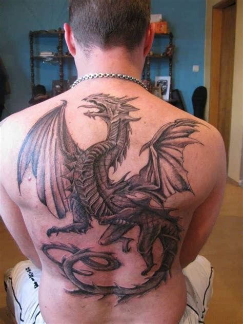 Dragon Tattoo On Upperback For Men Ideas And Designs Dragon Tattoos