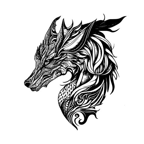 Dragon Tribal Tattoo Design Striking And Bold Symbol Of Strength Power And Mystique Mythical