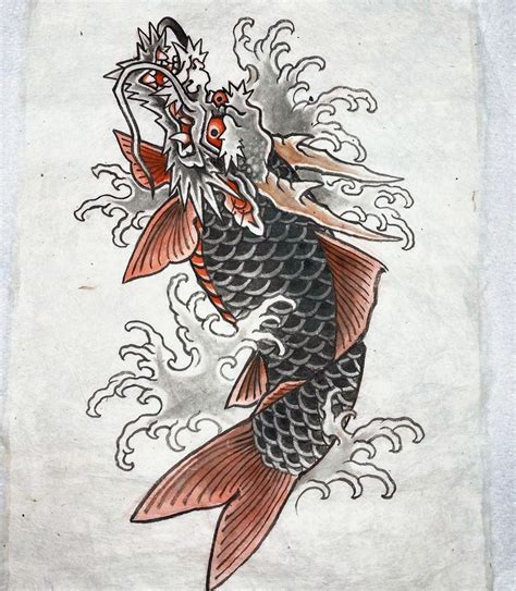 Dragonfish Tattoo Dragon Koi Tattoo Design Koi Dragon Tattoo